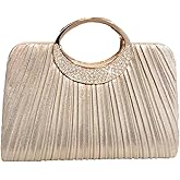 Anytiger Evening Silver Clutch Purse for Women, Crossbody Handbag with Detachable Chain, Elegant Shoulder Bag for Weddings