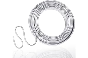 Aluminum Wire, Anezus 9 Gauge Bendable Metal Armature Aluminum Craft Wire for Wreath Making Beading Floral (Silver, 3 mm Thickness)