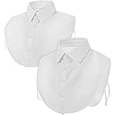 2PCS White Collar Dicky for Women, Womens Dicky Collars Half Shirts Blouse, Vintage Blouse Enhancer for Girls Women