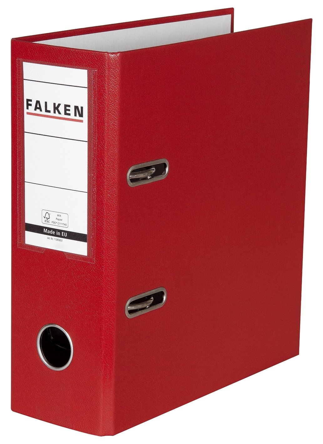 Falken PP-Color Plastic Folder - DIN A5, 8 cm Wide, Red Changeable Window, Recipes Ring Binder