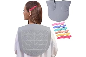 Hair Cutting Guide Cape Hair Cutting Collar for Hairstylists with Guidelines Weighted Hair Cutting Mat Silicone Waterproof Haircut Shoulder Mat (Gray)