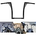 WeiSen 10" Ape Hanger Handlebar, 1 1/4" Handle Bar Compatible with Harley Sportster Softail Dyna Touring Road Glide King Models 1984-2024 Gloss Black