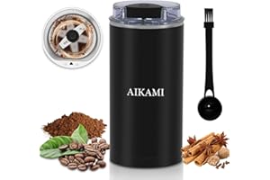 AIKAMI Coffee Grinder, Electric Coffee Grinder for Beans, Spices and More, Instant Coffee Beans Grinder for Home Use, Stainless Steel Blades Coffee Mill