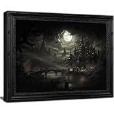 Gothic Dracula Castle Wall Art Dracula's Castle Painting Picture Dark Fantasy Wall Decor Nosferatu poster Print Artwork for Living Room Bedroom Home Decoration 12x16 in