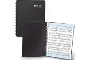 MECCALINE Sheet Music Folder (1 Pack, Black) – 40 Sleeves Display 80 Pages Spiral Binder Organizer for Music Stand – Fits Let