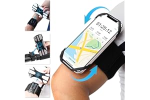 Running Armband, Running Phone Holder, 3 in 1 Cell Phone Holder Armband Wristband Bike Phone Mount, 360° Rotatable Sports Run
