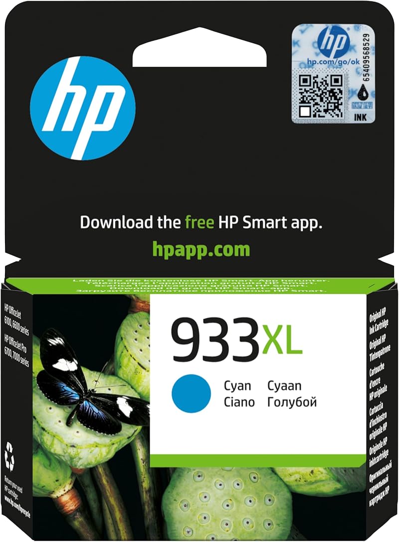 HP 933XL High Yield Cyan Original Ink Cartridge CN054AE Single Pack