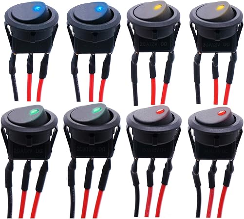 Lot De 5 Interrupteurs Bouton Poussoir Verrouillage 12mm - 12V, étanche IP67 - Pour Klaxon Bateau, Démarrage, Applications Industrielles