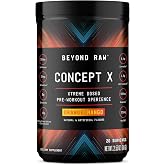 GNC Beyond Raw Concept X, Pre-Workout Powder, Orange Mango, 20 Servings | Clinically Dosed Formula with Caffeine, Creatine, L-Citrulline, and Beta Alanine to Support Energy, Strength, and Endurance