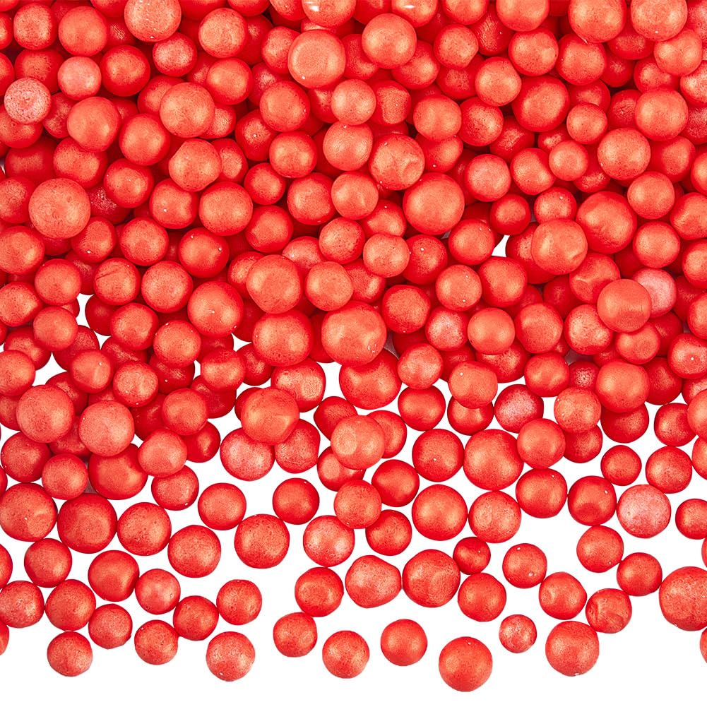 SOFPLATE 1800Pcs Foam Ball Fillers Red Ball Vase Filler Bulk Microfoam Polystyrene Round Weight Stuffed Decorations Small Beads Balls Stuffing for Arts DIY Crafts Pillow Party Filling Accessories