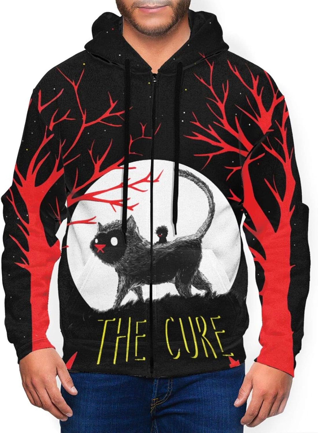 The Cure Comfortable Mens Hoodies Sweatshirt with zipper Black at