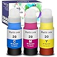 Topcolor GI-20 G7020 G6020 Color Ink Refill Bottles Compatible for Canon 20 Ink Refill Bottles for Canon GI 20 GI20 GI-20 Ink Refill Bottles Set, Compatible for Canon G7020 G6020 G5020 MegaTank