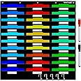 Vantasii Organization Center Pocket Chart, Wall File Organizer Folder with 30 File Pockets, 30 Dry-Erase Cards Plus 5 Over The Door Hooks and 8 Wall Hooks, 47 X 42 inch