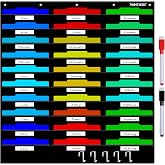 Vantasii Organization Center Pocket Chart, Wall File Organizer Folder with 30 File Pockets, 30 Dry-Erase Cards Plus 5 Over The Door Hooks and 8 Wall Hooks, 47 X 42 inch