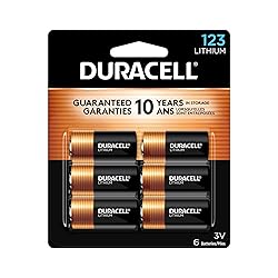 Duracell CR123A 3V Lithium Battery, 6 Count