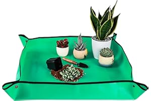 Herda 29.5" x 29.5" Potting Mat for House Plants Transplanting and Control Mess,Portable Gardening Mat Thick Foldable Indoor Portable Tray Succulent Planting Potting Mat Garden Gifts for Women Men