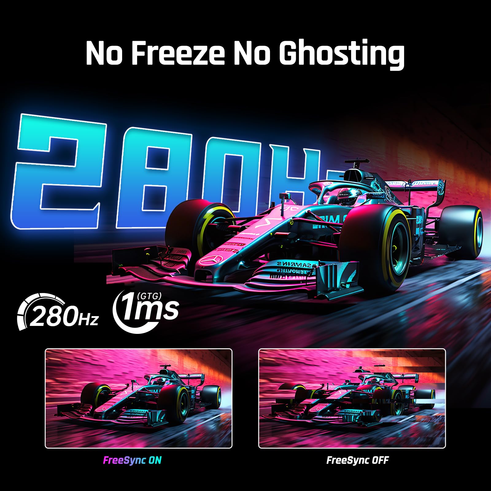 KTC 27'' 280Hz 240Hz Gaming Monitor 1ms GTG 350nits Fast VA 1080P Tilt 126% sRGB Adaptive Sync 4000:1 Contrast Ratio HDR DisplayPort 1.4/HDMI 2.0 VESA