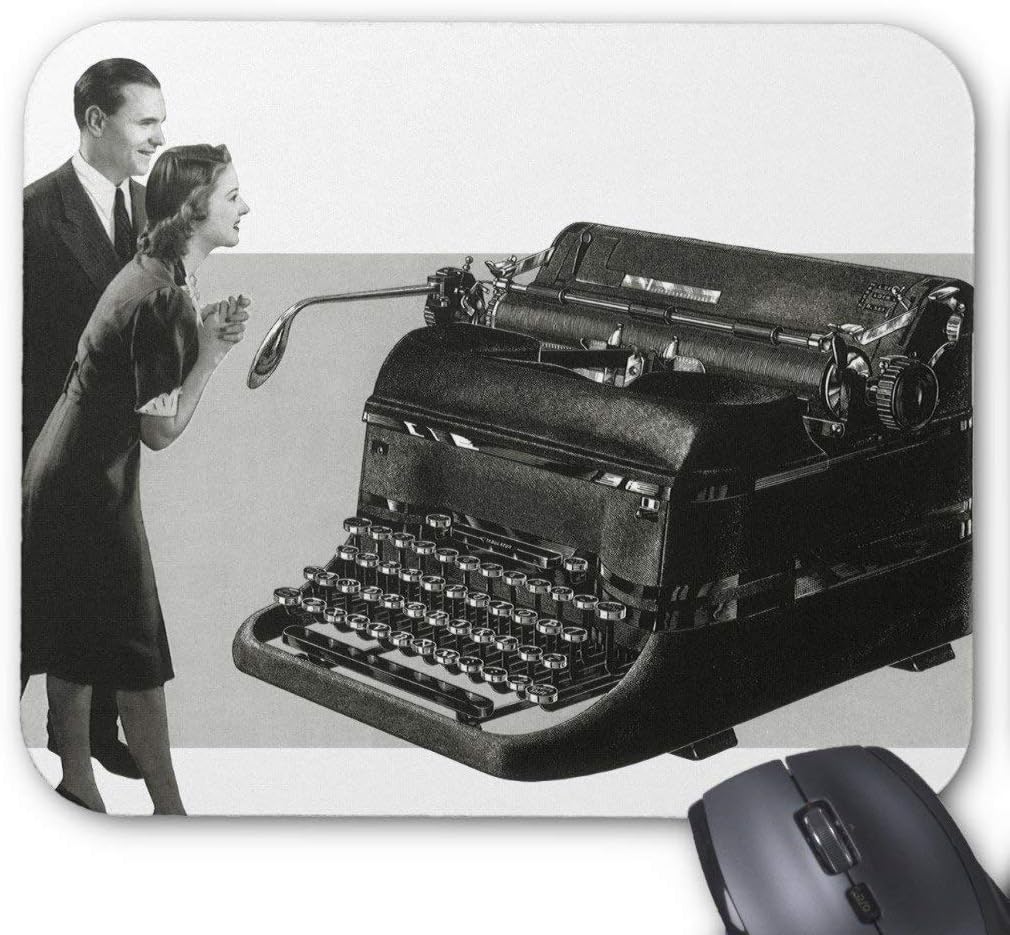 Drempad Luxury Gaming Mouse Pad Custom, Vintage Business, Antique Office Manual Typewriter Mouse Pad 11.8"*9.8"