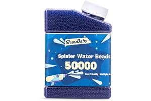 SHAUBABY Gel Ball Blaster Ammo 50,000 Beads 7-8mm Gel Ball Blaster Ammo Refill Ammo Orbez Gun Ammo Water Beads Non Toxic, Vases, Plant and Home Decor, for Ages 14+