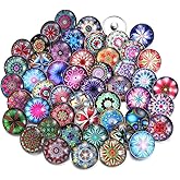 20 PCS Interchangeable Snap Jewelry Charms - 18mm Glass Buttons for Necklace and Bracelet