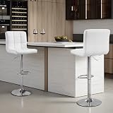 Panana Height Adjustable Cuban Bar Stool White PU Backrest 360° Swivel view 6