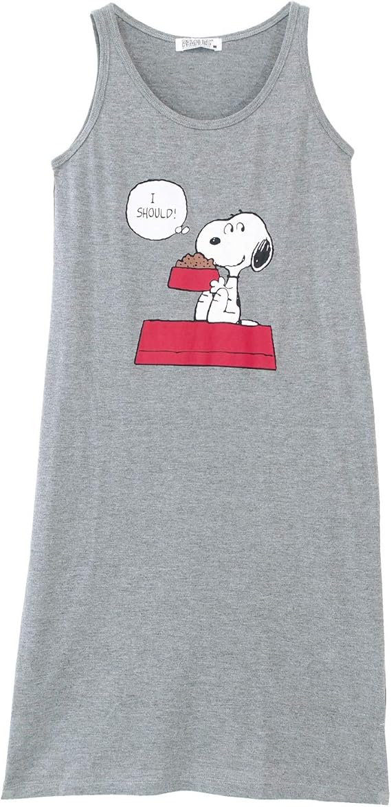 Amazon Peanut ピーナッツ スヌーピー Snoopy ビックタンクトップ ルームウェア ワンピース 天竺ニット素材 レディース キャミソール ロング丈 ネグリジェ マタニティ パジャマ 大人用 高校生 中学生 ｍ ｌ ｌｌ Tシャツ カットソー 通販