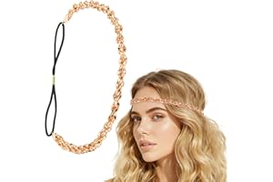 Gold Headpiece for Women, Gold Head Chain Jewelry Stylish Circlet Headband 70s Accessories for Women Festival Prom Party
