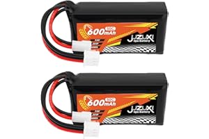 JUZUXI 2Pcs 7.4V Lipo Battery 600mAh 2S 30C Rechargeable Lithium Polymer Batteries with XH-3P Connector Molex Plug Compatible with FMS FCX24，Atlas RC Car Truck Truggy