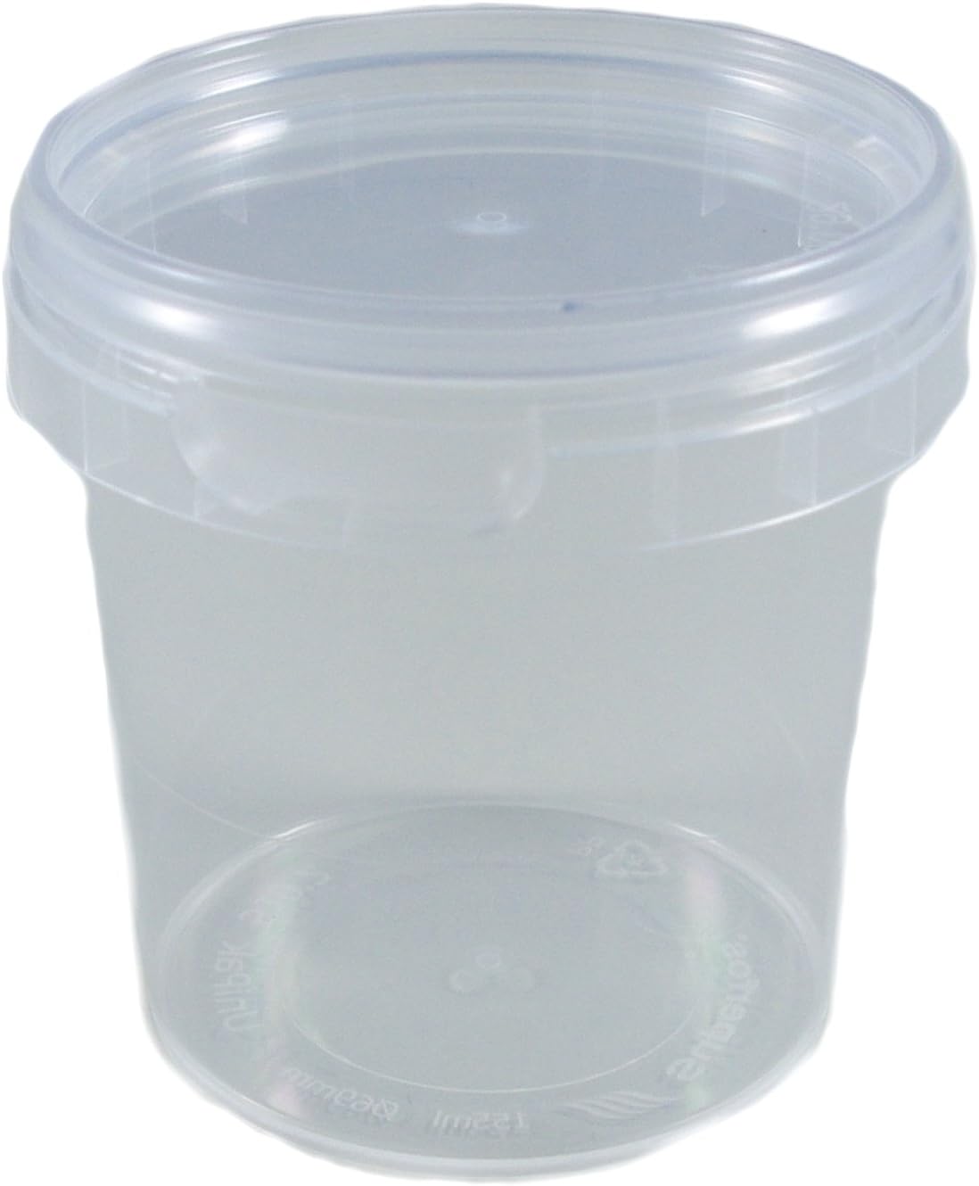 20x Round universal plastic containers (industry standard) with lids, diameter: 69 mm, capacity: 155 ml, Plastic, transparent, 20 Dosen