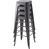 Amazon Basics Sturdy Metal Bar Stools, 30-Inch, Black, Set of 4