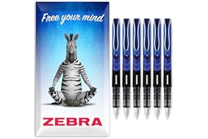 Zebra Fuente Pen - Disposable Fountain Pens - Pack of 6 - Blue Ink - In Zebra Envelope Gift Packaging