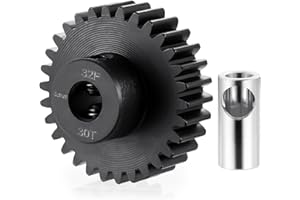 BRKRC Steel 32P 5mm Pinion Gear 25T 26T 28T 29T 30T 31T 32T 33T 34T 35T 36T 37T 38T Motor Gears for 1/10 1/8 RC Car Parts (30T)
