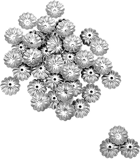 Amazon Housweety 手芸材料 アクセサリーパーツ ステンレス製 金具 ビーズ キャップ 座金 花座 50個入り アクセサリーパーツ 通販