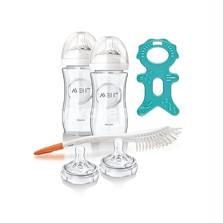 Philips Avent Glas Flaschen Set Naturnah ab Geburt 2 x 240 ml inkl. 4 Naturnah Sauger & Bürste