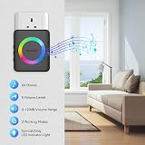 TECKNET Wireless Doorbell IP65 400m Range 60 Chimes 5 Volume RGB Light view 2