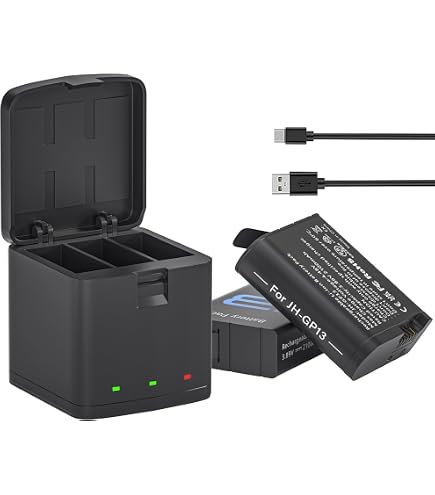 Chargeur Batterie REYGEAK Pour GoPro Hero 13 | 2 Batteries 2100mAh | Charge Rapide PD | Boîtier LED | Compatible Hero 13 Black