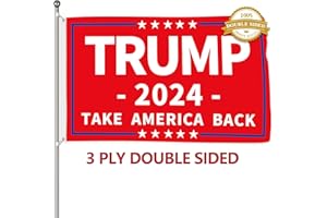 Probsin Trump 2024 Flag 3x5 Ft Decorations Outdoor Double Sided 3 Ply Red Take America Back Flag Heavy Duty Banner Party Supplies Yard Signs Home Decor Hanging Poster with 2 Brass Grommets