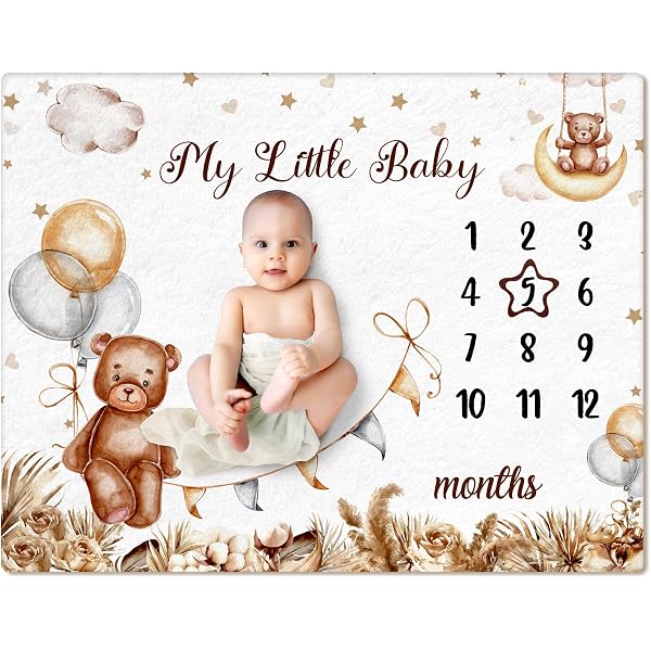 Jungle Animals Blanket Safari Baby Monthly Milestone Blanket - Jungle ...