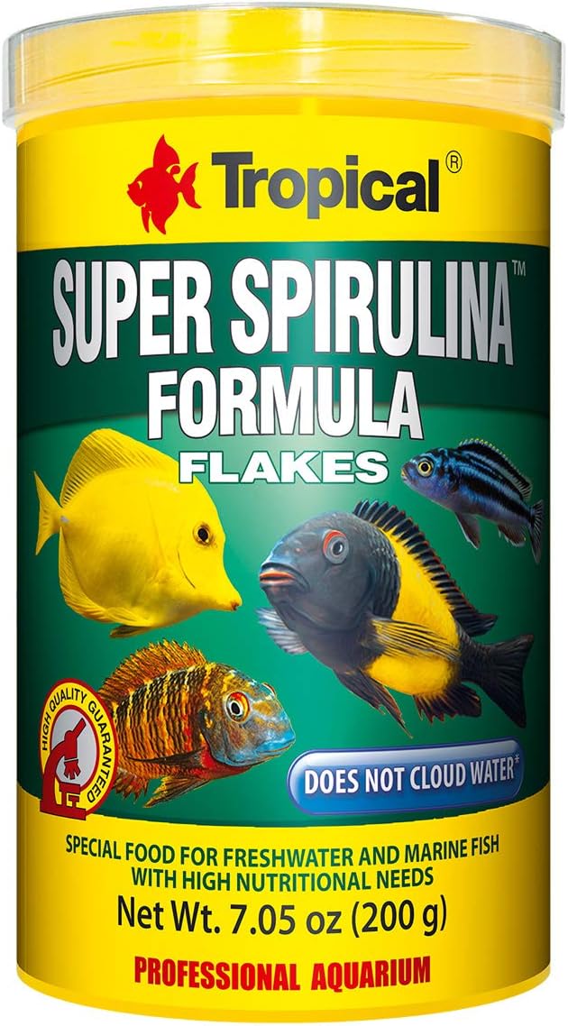 Tropical USA Super Spirulina Formula Flakes Fish Food Tin, 200g