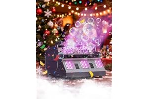 DAZZLINGSTAGE 2000W Fog Machine, 3 in 1 Fog Bubble Machine with 2 Bubble Fans, 7 CH RGB 18 LED Lights Smoke Bubble ALL IN 1 Machine, Fog Machine for Party, Wedding, Festival, Birthday，Christmas Day