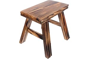 GALPADA Small Wooden Stool 23cm High Pine Wood Rustic Step Stool for Home Use Plant Stand Footrest Low Seat