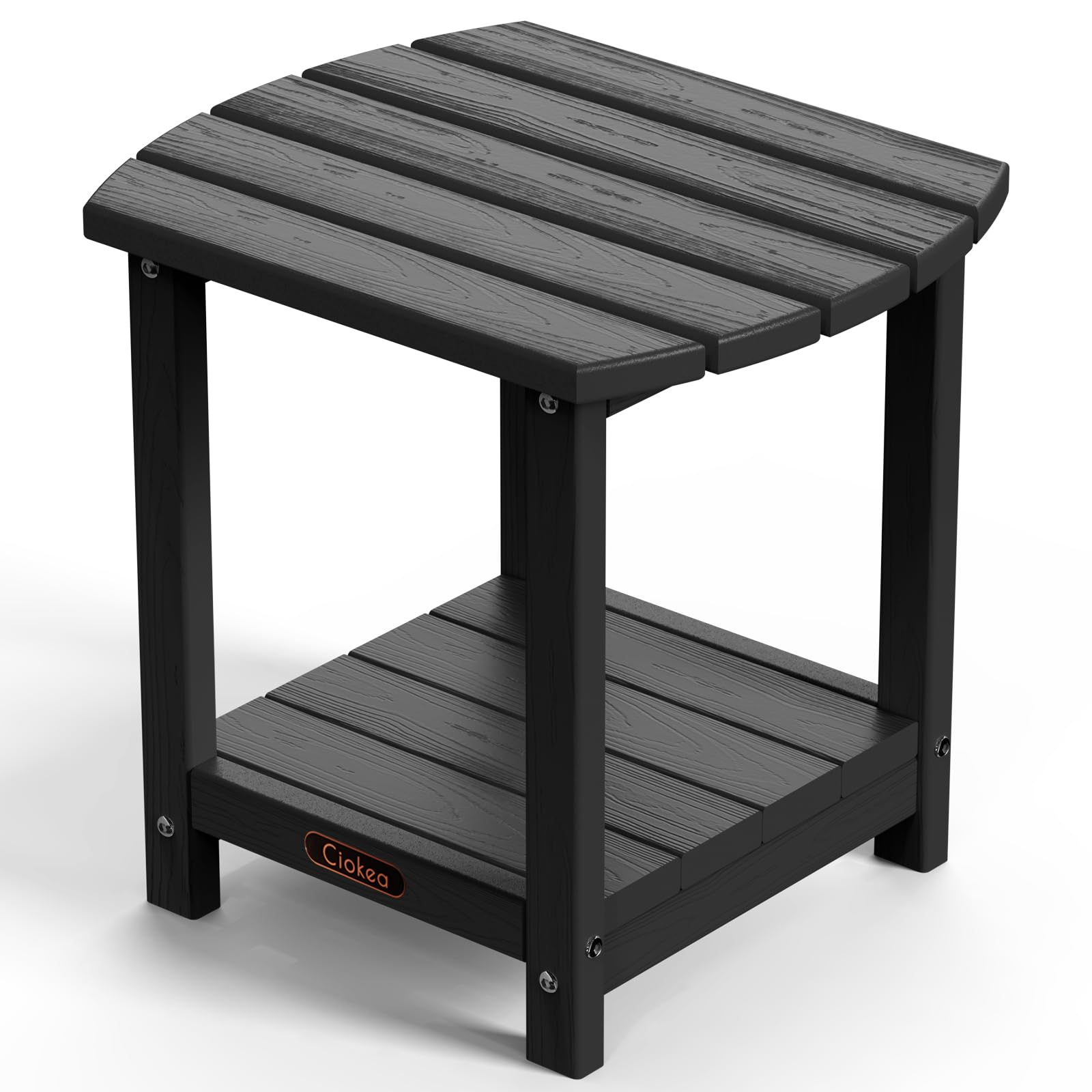Photo 1 of Ciokea Adirondack Outdoor Side Table, 2-Tier Sturdy Patio End Table Weather Resistant, Morden Side Table for Patio, Pool, Porch, Black