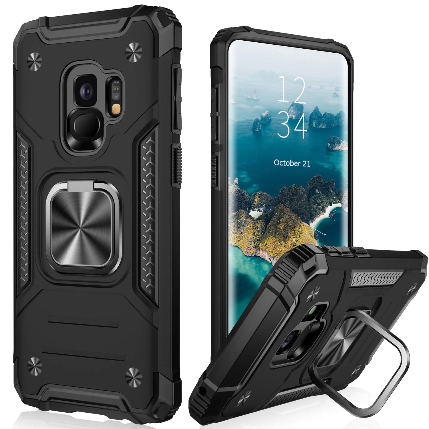 IKAZZ for Galaxy S9 Case,Dual Layer Soft Flexible