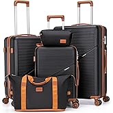 Cosbarn Luggage Sets 5 Piece Suitcases with Wheels, Suitcase Set ABS Hard Case Luggage with TSA Lock Spinner Wheels Durable Travel Luggage (5-Piece Set(20"/24"/28"))