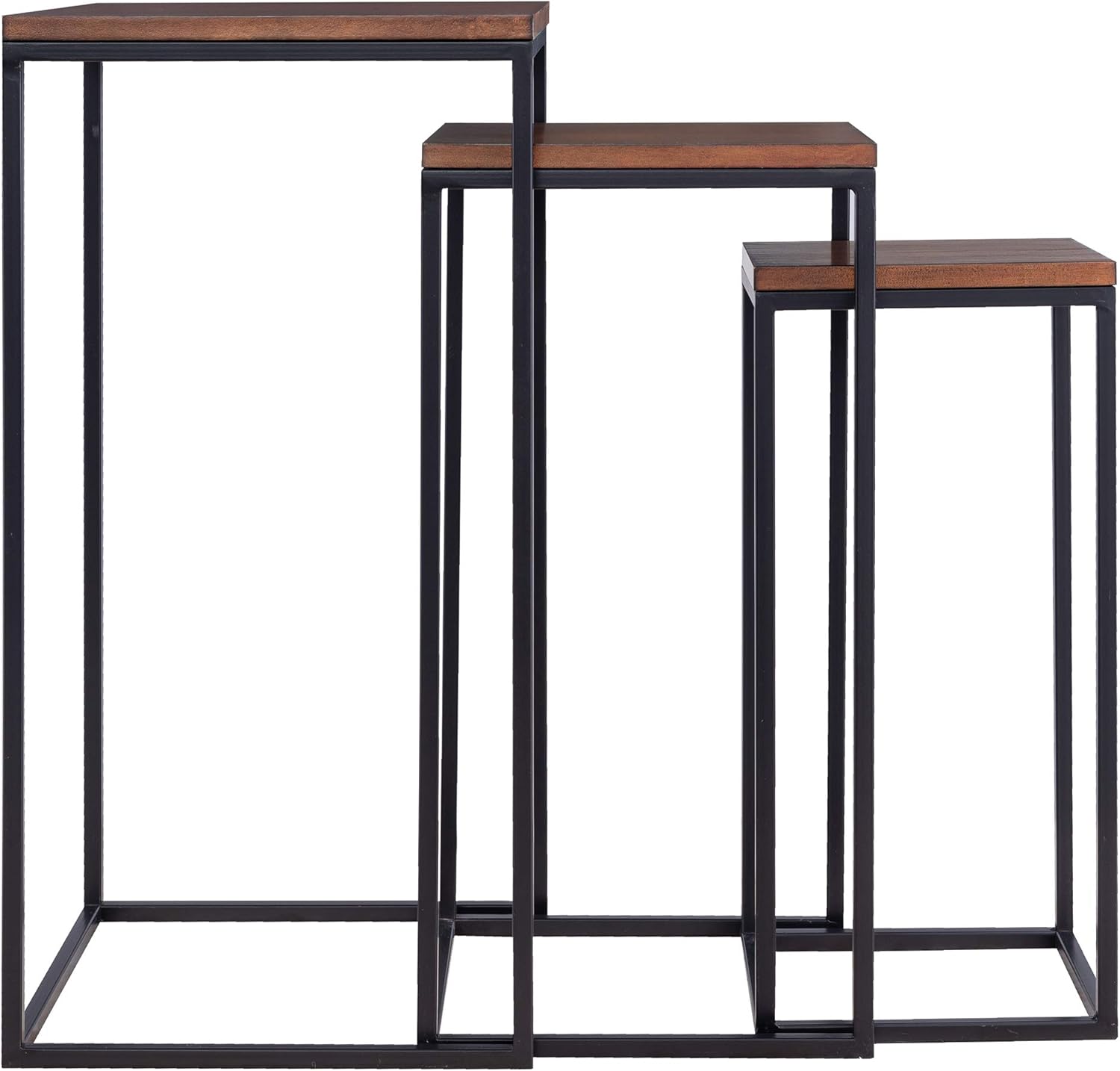 Southern Enterprises Martlane Nesting Tables, Black/Espresso: Furniture & Decor