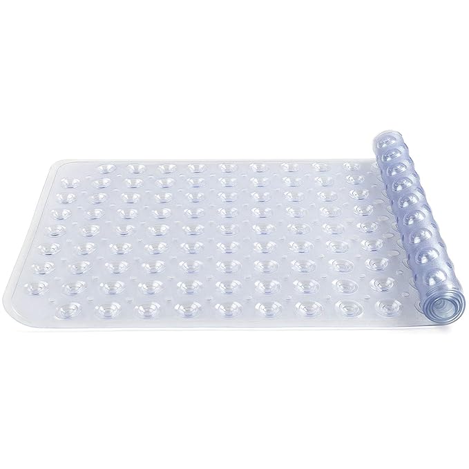 AOIEORD Antirutschmatte Badewanne, Kein Chemie-Geruch Oder Sicher PVC Badewannenmatte, Extralange Badewanneneinlage für Famil