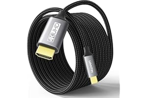 UANTIN USB C to HDMI Cable 10Ft | 4K High-Speed USB 3.1 Type-C to HDMI Cord [Thunderbolt 3/4/5 Compatible] with MacBook, Galaxy S9 to S24, iPhone 15/16, iPad Pro, iMac, Surface