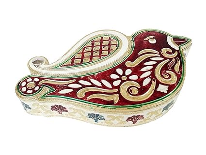 Balaji Arts Handmade Sparrow Shaped Decorative Meenakari Dry Fruit Box for Kitchen