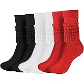 Buauty Slouch Socks for Women, Soft Extra Long Chunky Scrunch Knee High Sock Winter Knit Slouchy Socks Leg Warmmers