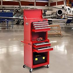 Goplus Tool Chest, 3-in-1 Rolling 6 Drawers Tool
